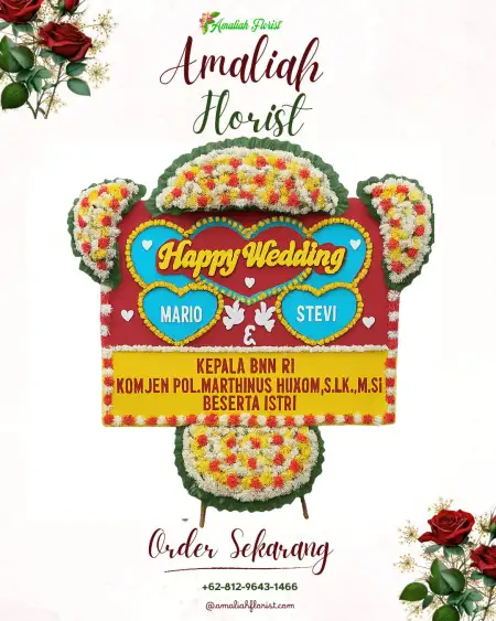 Papan Bunga Pernikahan Sranten